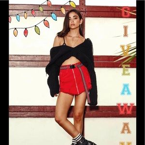 LF black crop hoodie sweater